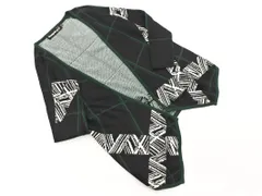 Desigual デシグアル ウール混 総柄 ショール カーディガン sizeL/黒 ◇■ レディース