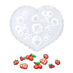 サムコス シリコンモールド 苺 さくらんぼ 立体 素材 コンパクト レジン モールド DIY 手作り アクセサリー 樹脂 工芸品 ジェルネイル 装飾 再利用可能 (I)