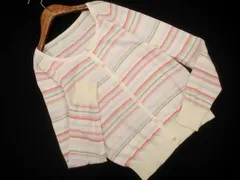 PeytonPlace ペイトンプレイス マルチボーダー ニット カーディガン sizeM/オフホワイト ◇■ レディース