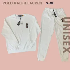 POLO Ralph Lauren ラルフローレン ポロベア プルオーバーパーカー+スウェットパンツ メンズ レディース ユニセックス セットアップ 上下セット トレーナー スウェットシャツ 長袖 ホワイト 白 スエット
