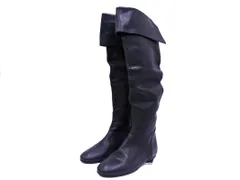 FABIO RUSCONI ファビオルスコーニ 本革 レザー ロング ブーツ size35（22.0ｃｍ）/黒 ◇■ レディース