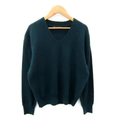 23区 オンワード樫山 ニット セーター 長袖 Vネック 無地 38 M モスグリーン /SY43