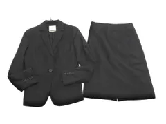 KUMIKYOKU 組曲 シルク混 セットアップ ジャケット スカート スーツ size上2下1/黒 ◇■ レディース