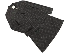 KUMIKYOKU 組曲 ウール混 チェック ジャケット ワンピース セットアップ size2/チャコール ◇■ レディース