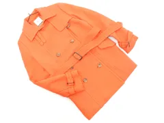 KUMIKYOKU 組曲 ウール100% ベルト付き コート size2/オレンジ ◇■ レディース