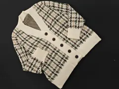 GRL グレイル Vネック チェック ニット カーディガン sizeF/オフホワイト ◇■ レディース