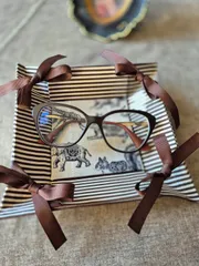 カルトナージュ リボントレイ アニマル柄グログランリボン