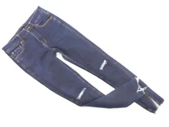 JEANASIS ジーナシス ダメージ加工 ストレッチ スキニー デニムパンツ sizeM/ダークインディゴ ■■ レディース