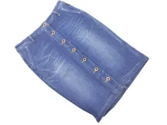 nano universe ナノユニバース フロントボタン ストレッチ タイト デニムスカート size38/インディゴ ■■ レディース