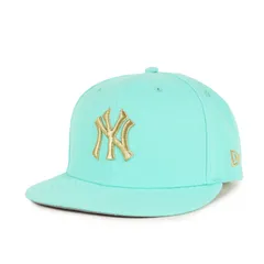 【美品】NEW ERA ニューエラ キャップ サイズ:7 1/2(59.6cm) | 25SS Yankee stadium 50周年 NY 刺繍 ベースボール キャップ | 59FIFTY | ミントグリーン | ブランド 帽子【メンズ】【中古】