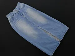 AZUL BY MOUSSY アズールバイマウジー USED加工 ロング デニムスカート sizeL/水色 ■■ レディース