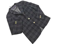 NEWYORKER ニューヨーカー ウール混 チェック テーラード ジャケット size7A-2/紺 ◇■ レディース