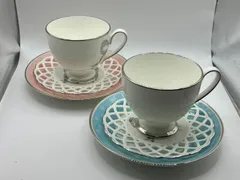 NARUMI ナルミ フェリシータ ペア カップ＆ソーサー ティーカップ ソーサー トリオセット ピンク ブルー