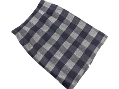 NATURAL BEAUTY BASIC ナチュラルビューティーベーシック ウール混 ブロックチェック タイト スカート sizeL/グレーｘ紺 ◇■ レディース