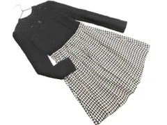 EDIT COLOGNE エディットコロン レース 千鳥格子柄 ドッキング ワンピース size2/黒ｘ白 ◇■ レディース