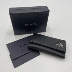 【中古品】PRADA プラダ PORTACHIAVI GANCI SAFFIANO NERO 2PG222 6連 キーケース 【182-251128-yo-07-tei】