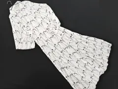 JEANASIS ジーナシス 総柄 シャツ ワンピース sizeF/白ｘ黒ｘ赤 ◇■ レディース