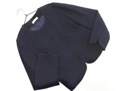 Rew de Rew ルゥデルゥ ノーカラー ジャケット sizeL/紺 ◇■ レディース