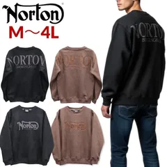新品 メンズ Norton ノートン 服 長袖 トレーナー スウェット ロゴ  刺繍 裏ボア 暖かい 撥水加工 大きいサイズ アパレル ブランド レディース ブラウン 黒ブラック M L XL 3L 4Lのサムネイル