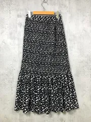 美品 JUMELLE ジュメロ 定価7200円 フラワーパターン マーメイド スカート sizeM/黒 ■■レディース