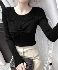 ニットトップス レディース 重ね着