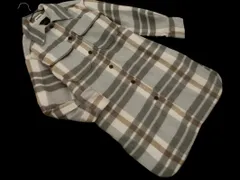 BANANA REPUBLIC バナナリパブリック 起毛 チェック ワンピース シャツ コート sizeXS/グレーｘ茶 ◇■ レディース