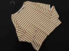 6 ROKU ビューティー＆ユース ユナイテッドアローズ スリットスリーブ ボーダー カットソー size36/白ｘベージュ ■◇ レディース