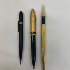 K【ジャンク】万年筆 ボールペン まとめ売り 3本セット 黒 金