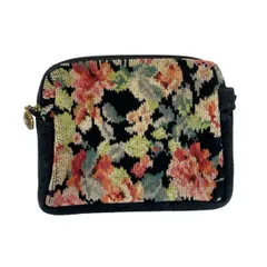 FEILER(フェイラー) ポーチ - 黒×ピンク×マルチ 花柄