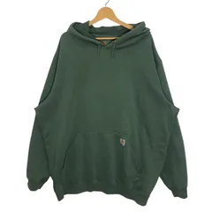Carhartt カーハート パーカー フーディー プルオーバー ワンポイント刺繡 オーバーサイズ ビッグシルエット メキシコ製 3XLサイズ グリーン