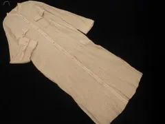 Mila Owen ミラオーウェン ストライプ バンドカラー ロング スリット シャツ ワンピース size0/ベージュ ◇■ レディース