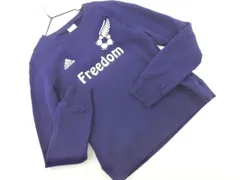 adidas アディダス ロゴ プリント トレーナー スウェット sizeM/紺 ◇■ レディース