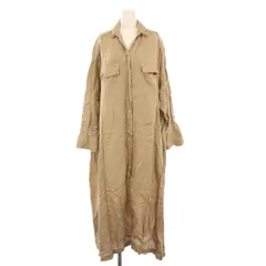 レミレリーフ REMI RELIEF シャツワンピース マキシ ロング 長袖 オープンカラー ワンカラー 麻 リネン S ベージュ /BB