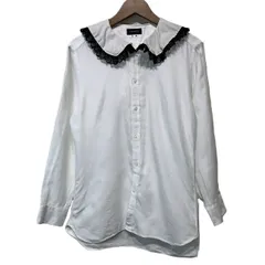 Remake　フリルブラウス　長袖　レース　シャツ加工　再構築　レイヤード　古着