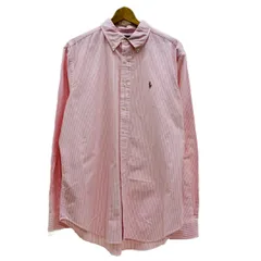POLO by RALPH LAUREN　ストライプシャツ　長袖　シャツ　トップス　ボタンダウン　ワンポイント　ブランドロゴ　スモールポニー　刺しゅう　CLASSIC FIT　オーバーサイズ　古着