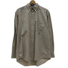 TOMMY HILFIGER　チェックシャツ　長袖　シャツ　コットン　ボタンダウン　ワンポイント　ブランドロゴ　刺しゅう　胸ポケット　古着