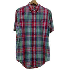 POLO by RALPH LAUREN　チェックシャツ　90s vintage　90年代　半袖　トップス　コットン　ボタンダウン　ワンポイント　ブランドロゴ　スモールポニー　刺しゅう　古着