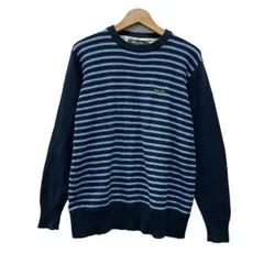 Paul Smith　セーター　ニット　トップス　クルーネック　ボーダー　エルボーパッチ　ミドルゲージ　ワンポイント　ブランドロゴ　刺しゅう　古着