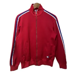 Champion　トラックジャケット　ジャージ　ハイネック　フルジップ　ワンポイント　ブランドロゴ　刺しゅう　袖ライン　日本製　アメカジ　古着