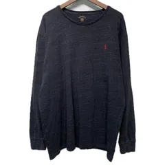 POLO RALPH LAUREN　ロンT　長袖　カットソー　トップス　クルーネック　無地　ワンポイント　ブランドロゴ　スモールポニー　刺しゅう　オーバーサイズ　古着