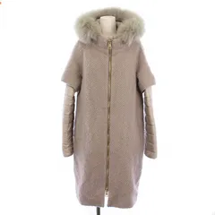 ヘルノ HERNO 切り替えダウンコート ロング ジップアップ フード ラビットファー 42 グレー CA0323D-33226 /BM