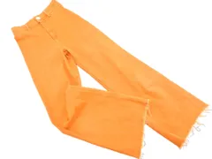 ZARA ザラ カットオフ カラー ワイド パンツ size34/オレンジ ■■ レディース