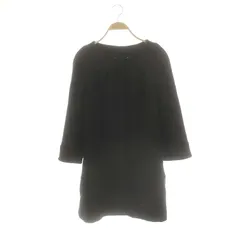 ナチュラルビューティー NATURAL BEAUTY カシミヤ混ウールコート ノーカラーコート アウター 40 ブラック /ES ■OS