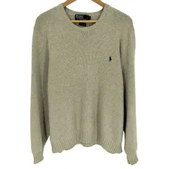 ポロバイラルフローレン Polo by RALPH LAUREN 90S ポニー刺繍 クルーネック コットン ニット プルオーバー メンズ import：XL 