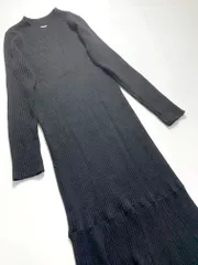 who's who Chico フーズフーチコ ハイネックリブニットマーメイドロング ニット ワンピース 黒 ■■レディース