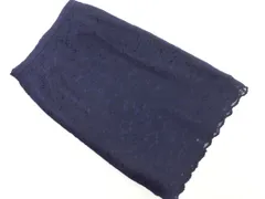 Couture brooch クチュールブローチ スリット 総レース ロング スカート size38/紺 ■■ レディース