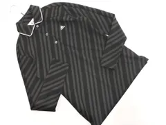 adidas アディダス ストライプ ポロシャツ 襟付き カットソー sizeS P/黒ｘグレー ◇■ レディース