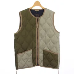 タイオン TAION ミリタリー クルーネックWジップ W-ZIP CREW NECK VEST ダウンベスト M カーキ TAION-004ZML-1 /TK