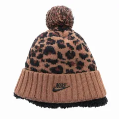 ナイキ NIKE NSW カフド POM フューチュラ ビーニー ニットキャップ 帽子 総柄 茶 ブラウン DM8403-256 /HOのサムネイル