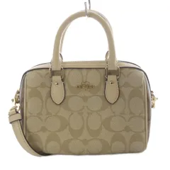 コーチ COACH ミニ ローアン サッチェル・ブロックド シグネチャー キャンバス ハンドバッグ ショルダーバッグ 2way 斜め掛け ベージュ CH160 /YO5